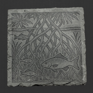 Square Slate Coaster - Mangroves