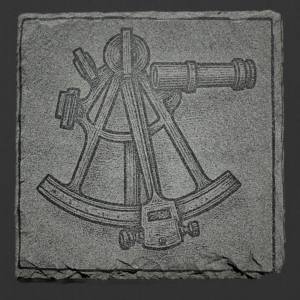 Square Slate Coaster - Sextant