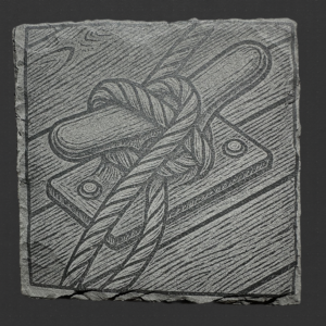 Square Slate Coaster - Dock Cleat